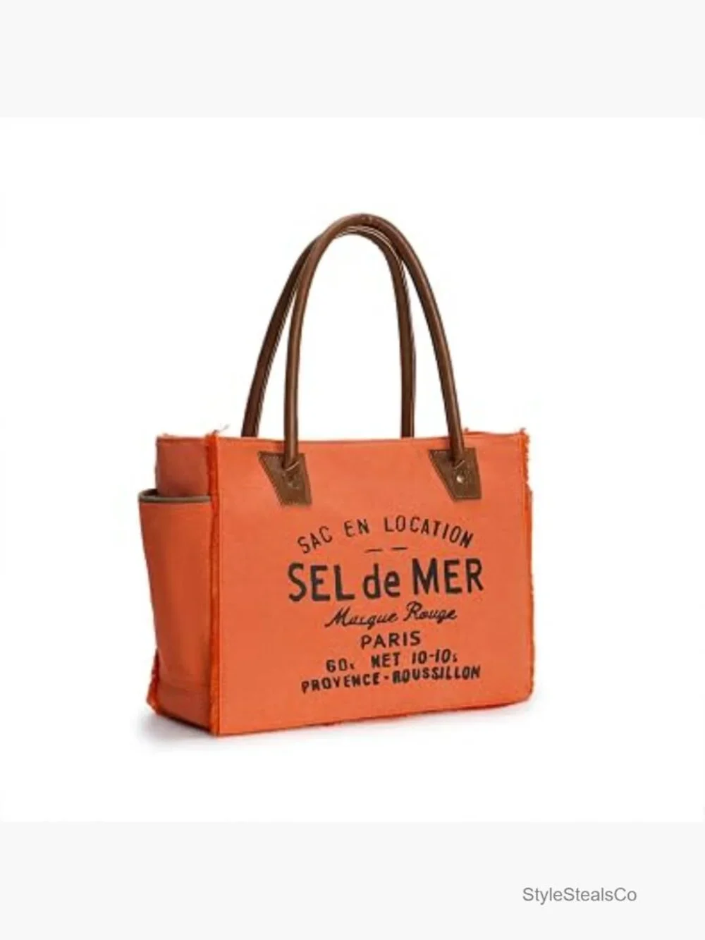 Upcycled Canvas Leather Tote Bag Sel De Mer Hobo Shoulder Purse